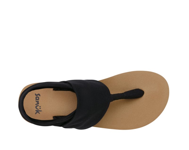 Sanuk Sling St Vegan Women's Sandals Black / Brown | Canada 87RVD